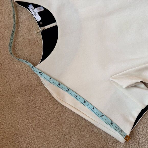 MaxMara Ivory Cream Colorblock Stretch Jersey Short Sleeve T- Shirt Viscose Sz S - Picture 9 of 13